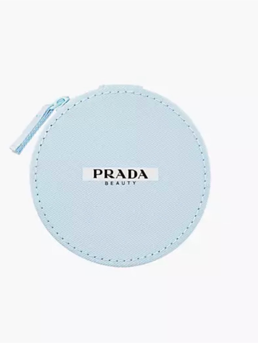 Prada Light Blue Round Zip Beauty Pouch